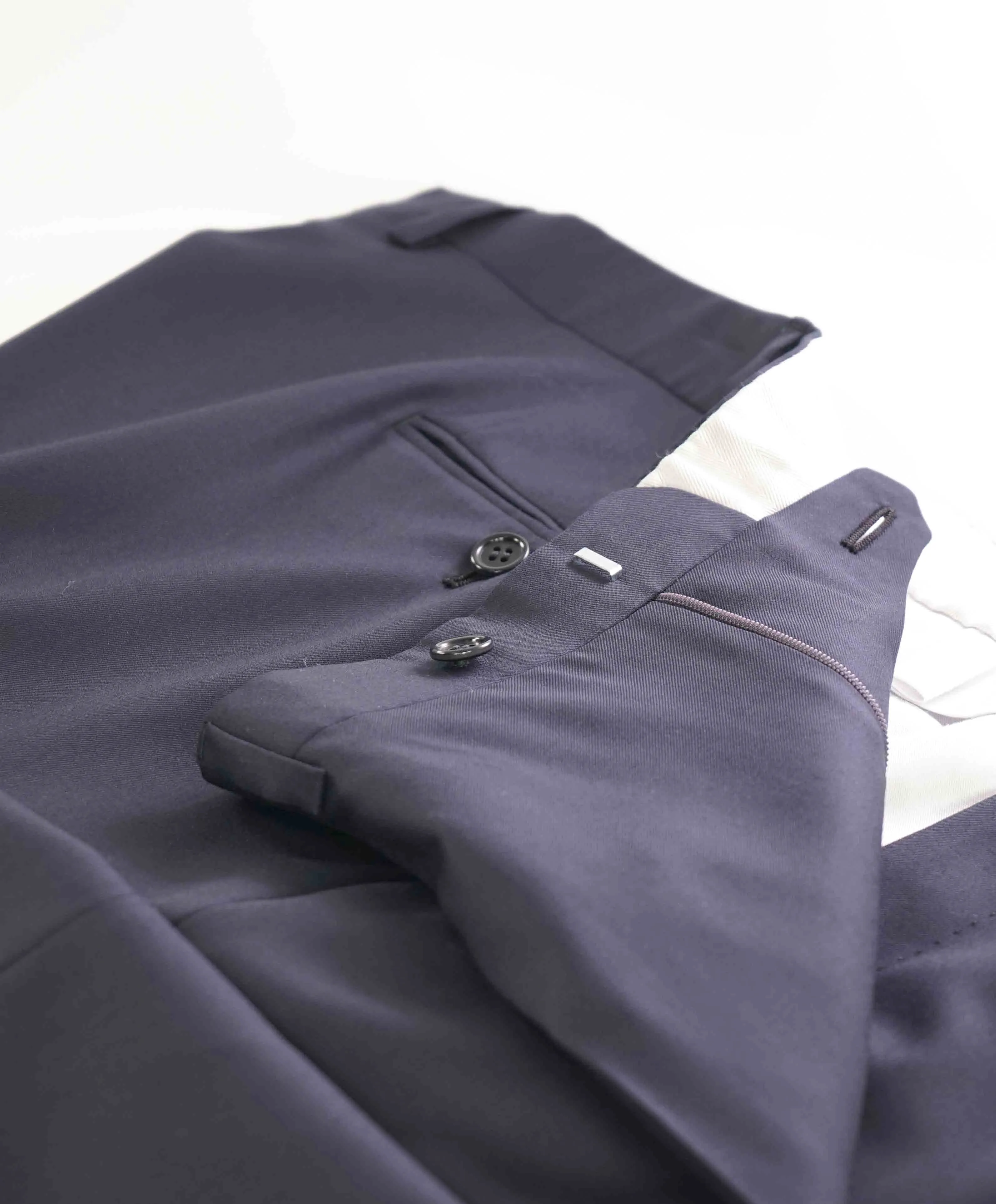 $1,050 BRIONI - **Super 160's** SILK LINED Navy Blue Dress Pants - 40W