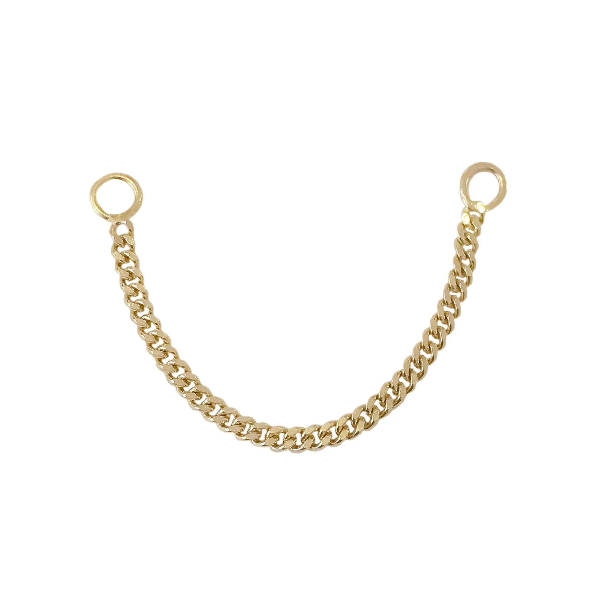 14K Gold Dangle Cuban Link Chain Earring Jacket