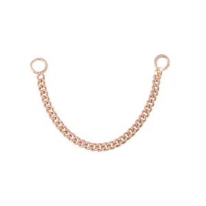 14K Gold Dangle Cuban Link Chain Earring Jacket