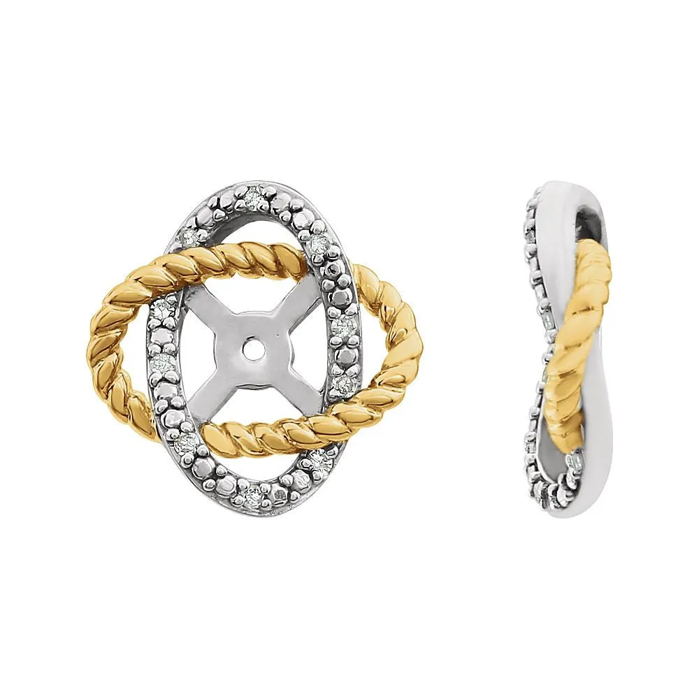 14K White & Yellow .07 CTW Diamond Earring Jackets