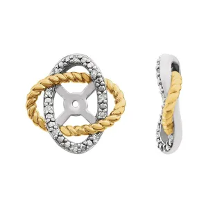14K White & Yellow .07 CTW Diamond Earring Jackets