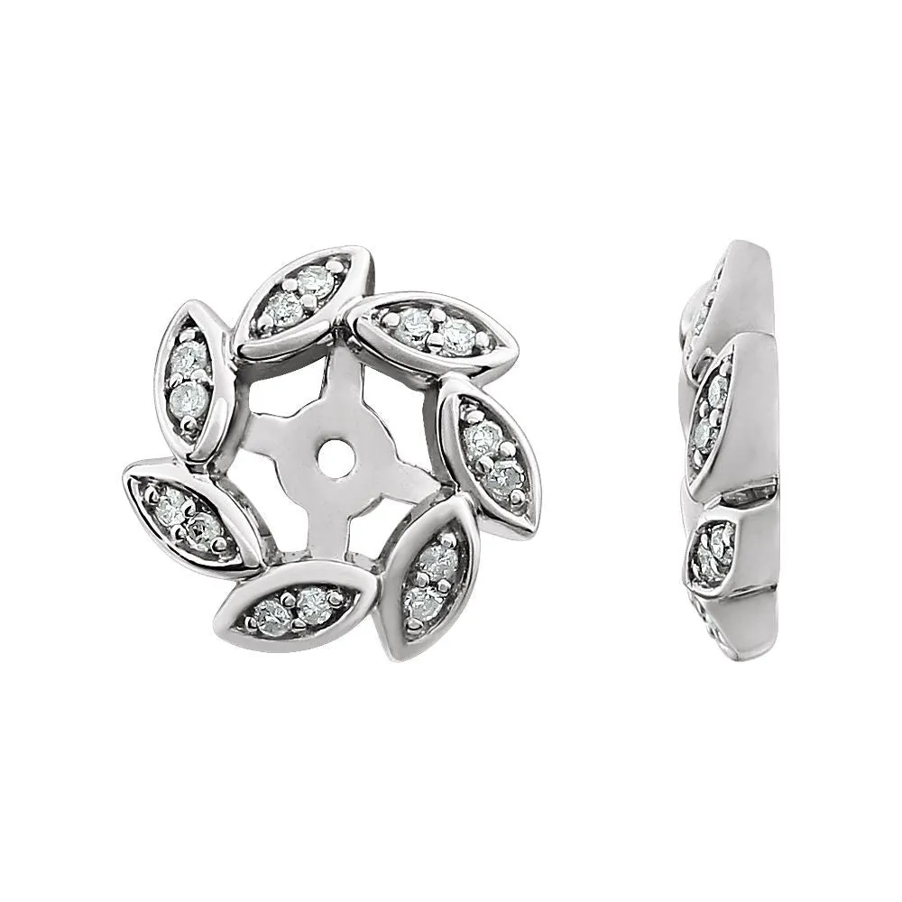14k White Gold 1/10 CTW Diamond Earring Jackets
