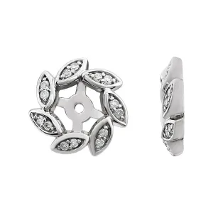 14k White Gold 1/10 CTW Diamond Earring Jackets
