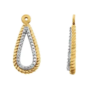 14k White Gold 14K Yellow Gold Plated .04 CTW Diamond Earring Jackets