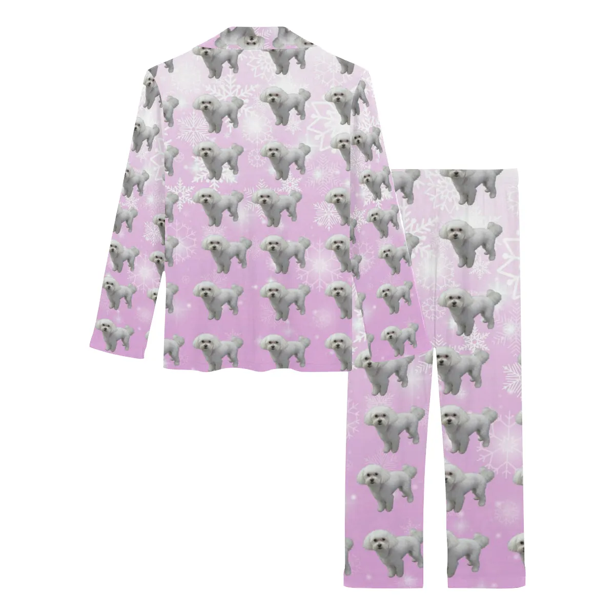 2 Piece Bichon Long Pj Set - Holiday
