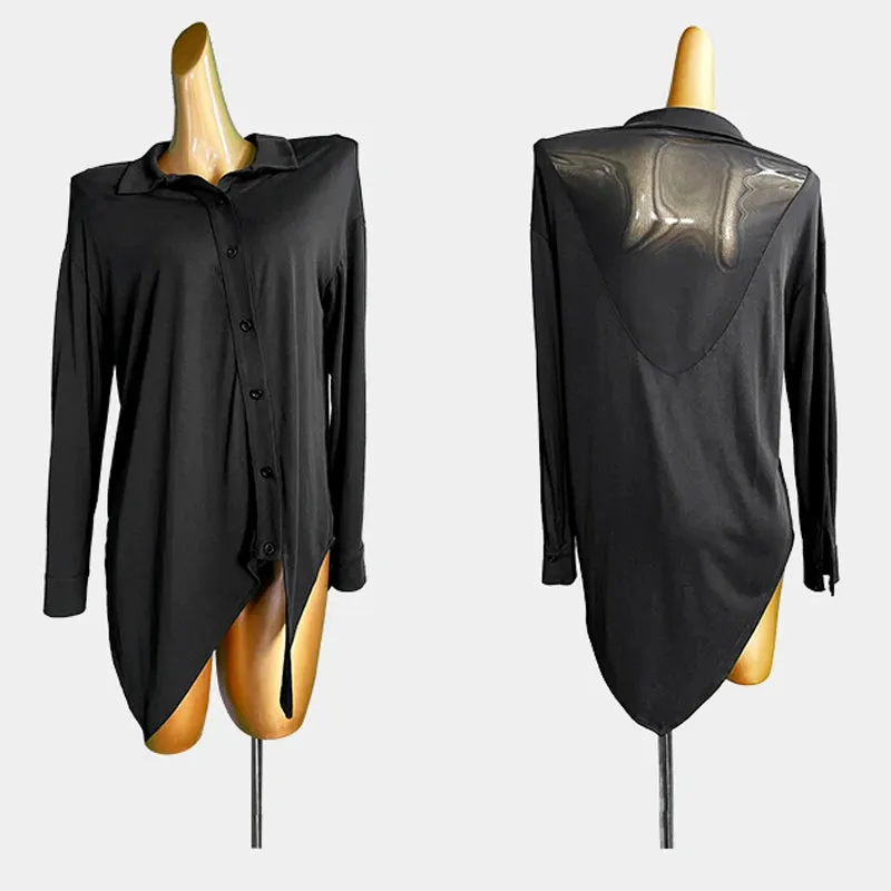 2024 Latin Dance Dress For Women Long Sleeved Loose Shirts Practice Clothes Chacha Samba Tango Female Latin Costumes  DN10297