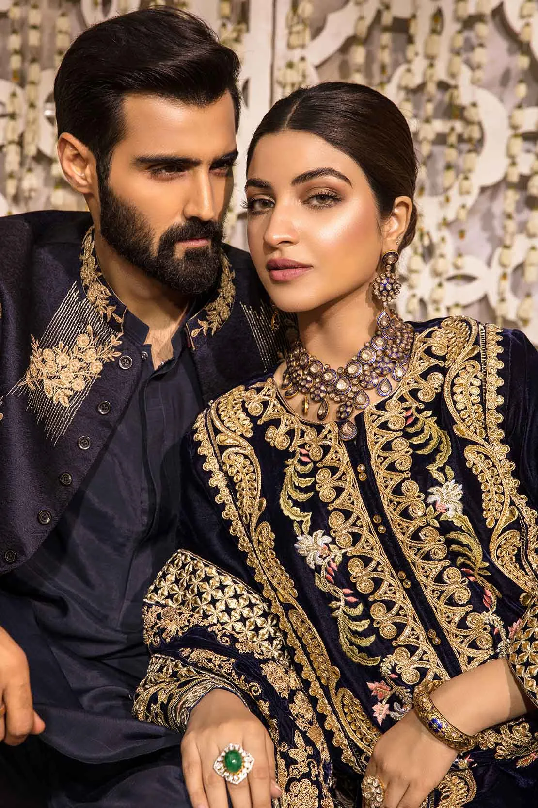 3A A Velvet Story - Cobalt | Crimson X Saira Shakira Wedding Collection '22 | Unstitched Embroidered Velvet Suits