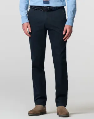 40% OFF - MEYER New York Trousers - 5617 Fine Texture Chinos - Navy - Size: 36 SHORT & 38 LONG