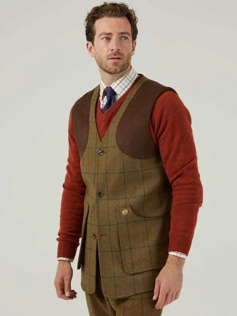 50% OFF ALAN PAINE Combrook Mens Shooting Waistcoat - Thyme - Size: Medium, Large & XL