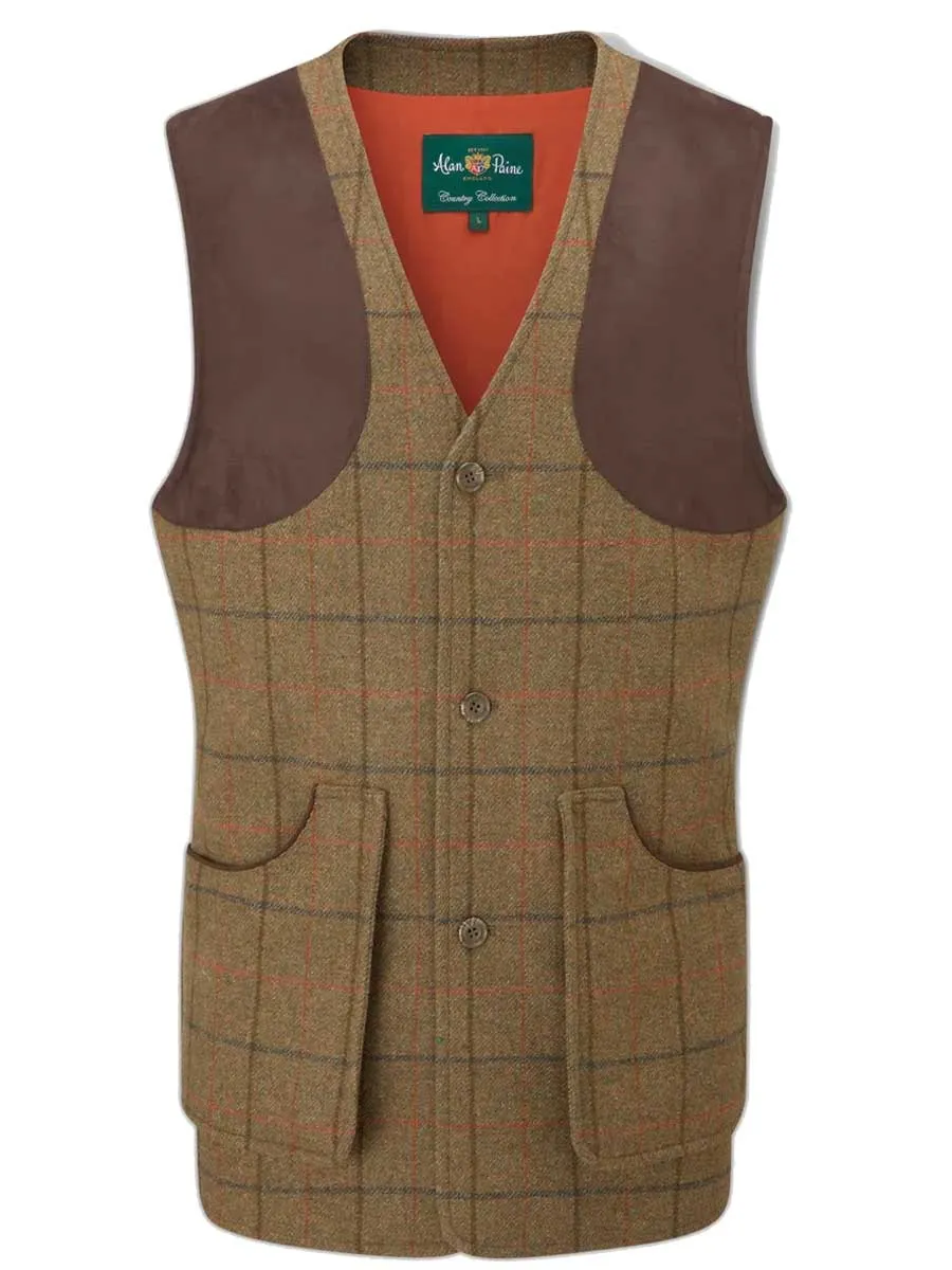 50% OFF ALAN PAINE Combrook Mens Shooting Waistcoat - Thyme - Size: Medium, Large & XL
