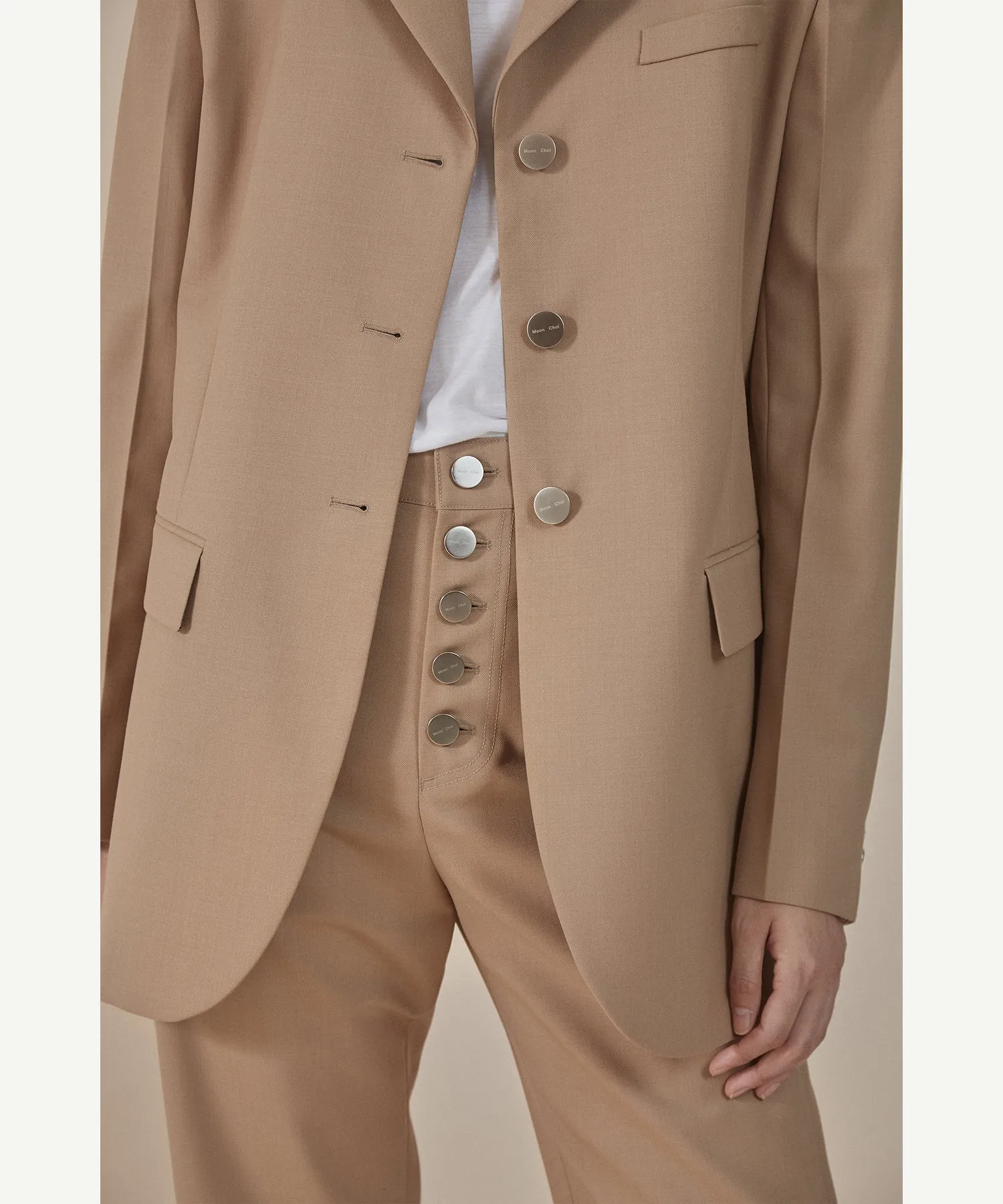 [50% OFF] Sand| buttoned-up closure trousers