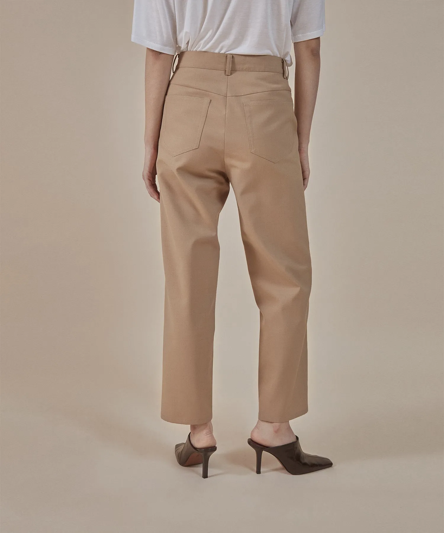 [50% OFF] Sand| buttoned-up closure trousers