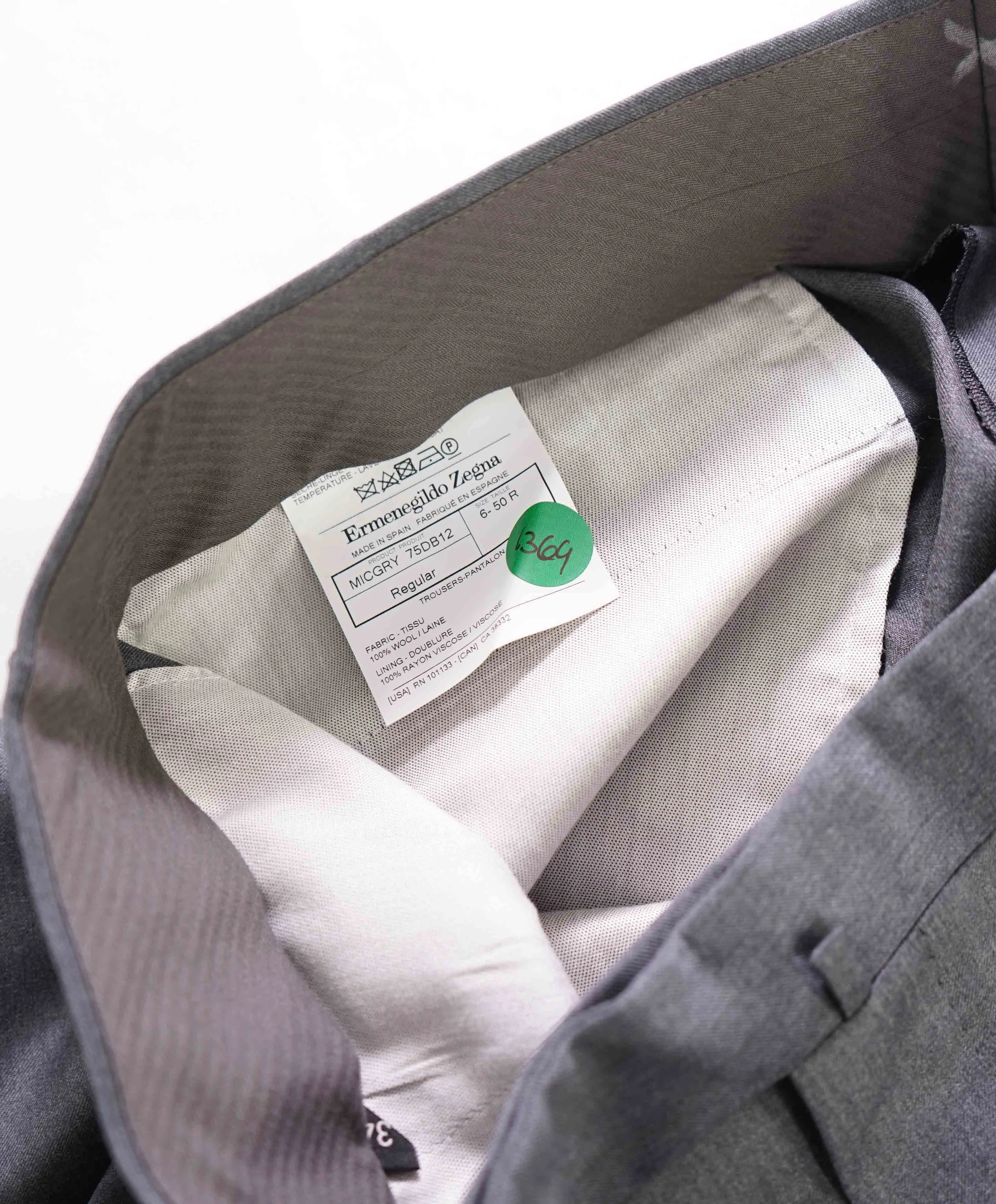 $795 ERMENEGILDO ZEGNA - "MICGRY" REG Gray Dress Pants - 34W (50EU)