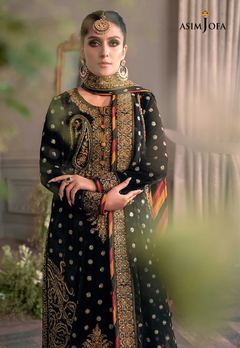 AJAM-02 | The Ayeza Edit by Asim Jofa Makhmal Royal Velvet Winter Collection 2022 | Unstitched Embroidered Velvet Suits