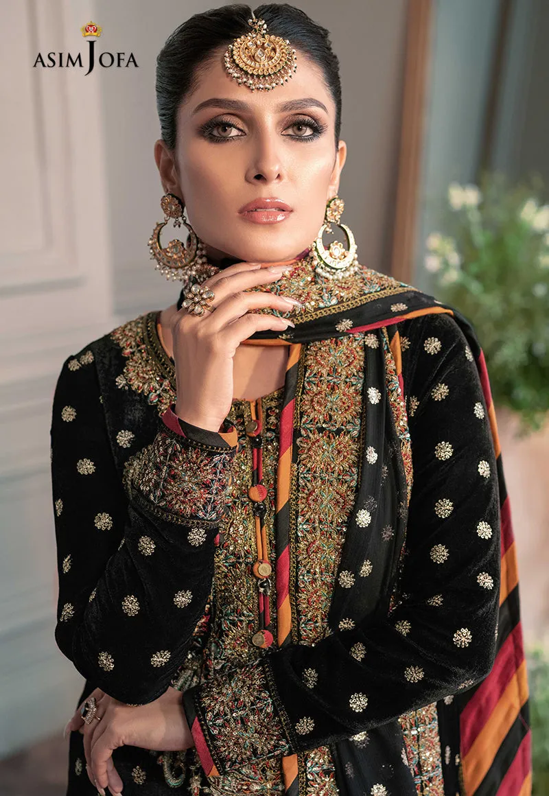 AJAM-02 | The Ayeza Edit by Asim Jofa Makhmal Royal Velvet Winter Collection 2022 | Unstitched Embroidered Velvet Suits