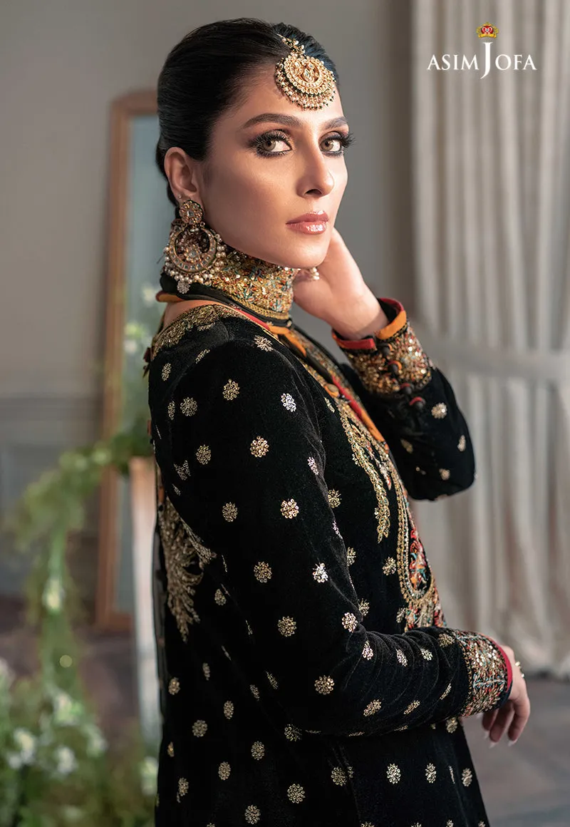 AJAM-02 | The Ayeza Edit by Asim Jofa Makhmal Royal Velvet Winter Collection 2022 | Unstitched Embroidered Velvet Suits