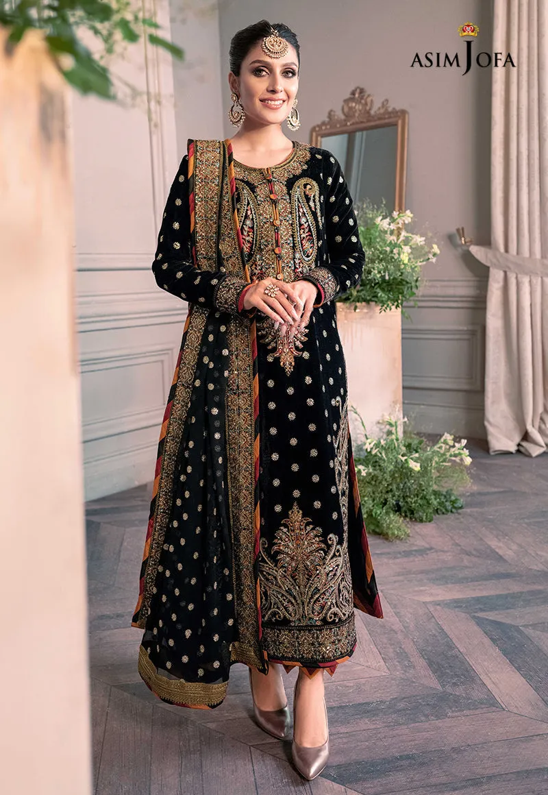 AJAM-02 | The Ayeza Edit by Asim Jofa Makhmal Royal Velvet Winter Collection 2022 | Unstitched Embroidered Velvet Suits