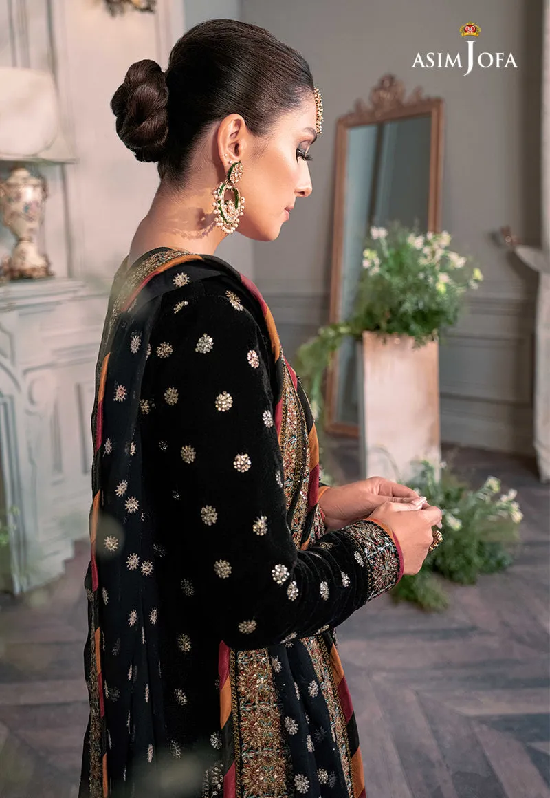 AJAM-02 | The Ayeza Edit by Asim Jofa Makhmal Royal Velvet Winter Collection 2022 | Unstitched Embroidered Velvet Suits