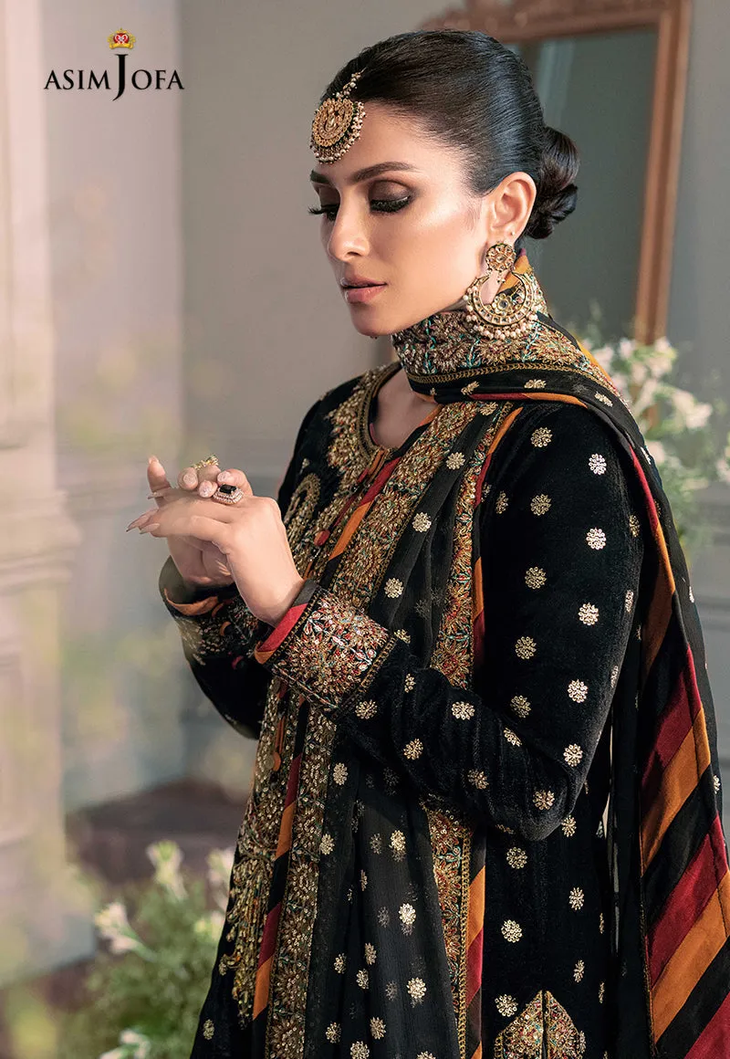 AJAM-02 | The Ayeza Edit by Asim Jofa Makhmal Royal Velvet Winter Collection 2022 | Unstitched Embroidered Velvet Suits