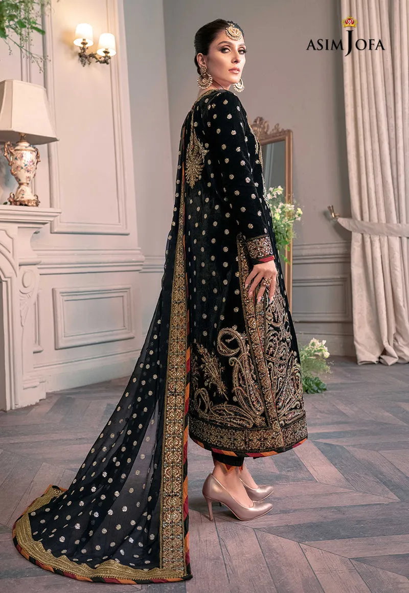 AJAM-02 | The Ayeza Edit by Asim Jofa Makhmal Royal Velvet Winter Collection 2022 | Unstitched Embroidered Velvet Suits