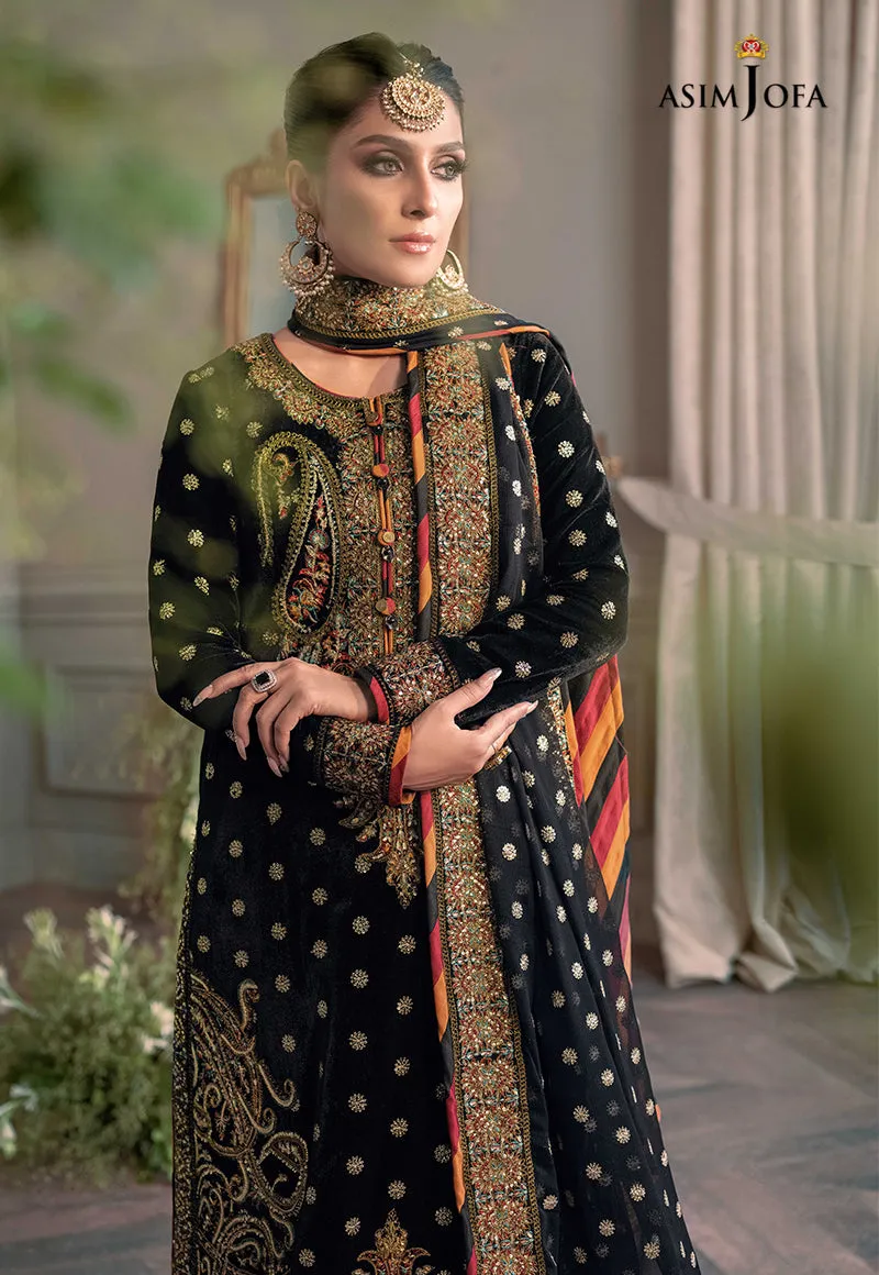 AJAM-02 | The Ayeza Edit by Asim Jofa Makhmal Royal Velvet Winter Collection 2022 | Unstitched Embroidered Velvet Suits