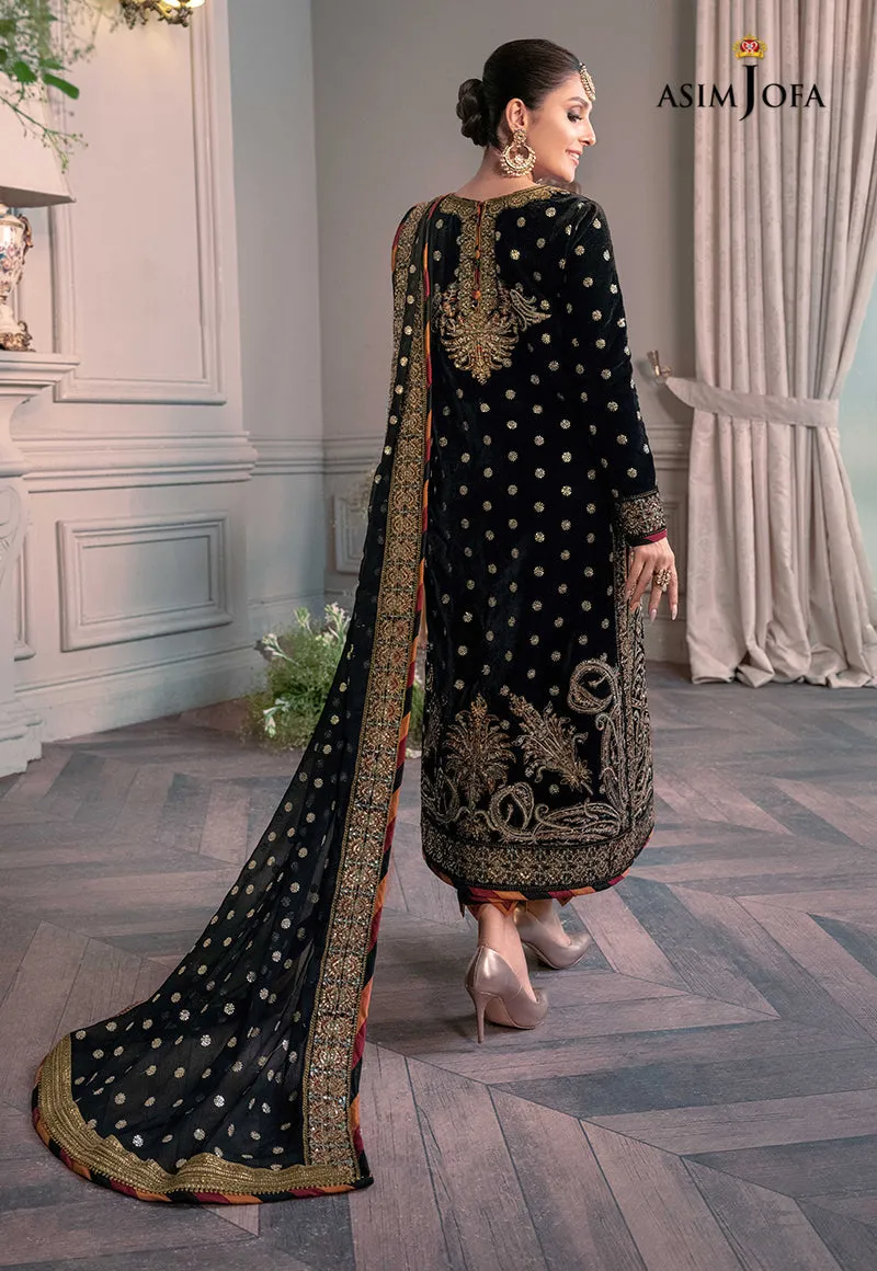 AJAM-02 | The Ayeza Edit by Asim Jofa Makhmal Royal Velvet Winter Collection 2022 | Unstitched Embroidered Velvet Suits