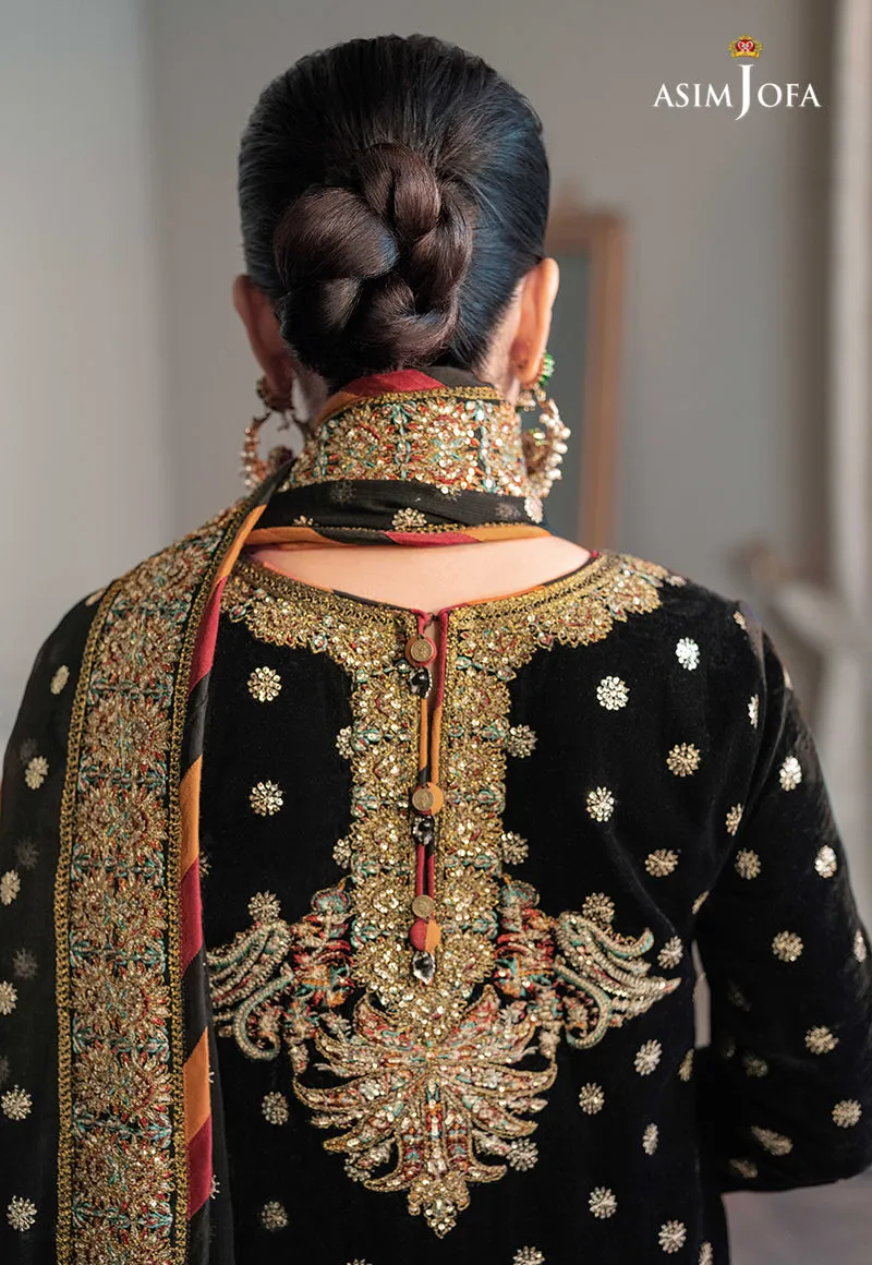 AJAM-02 | The Ayeza Edit by Asim Jofa Makhmal Royal Velvet Winter Collection 2022 | Unstitched Embroidered Velvet Suits