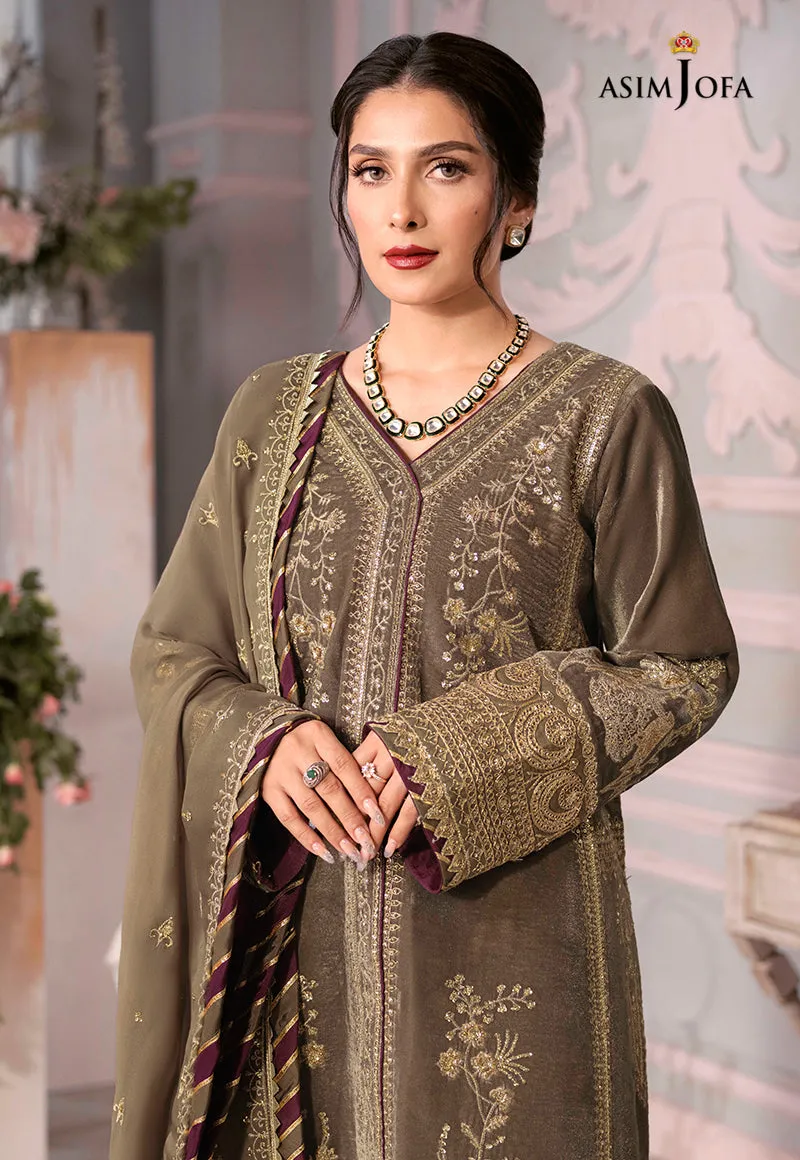 AJAM-03 | The Ayeza Edit by Asim Jofa Makhmal Royal Velvet Winter Collection 2022 | Unstitched Embroidered Velvet Suits