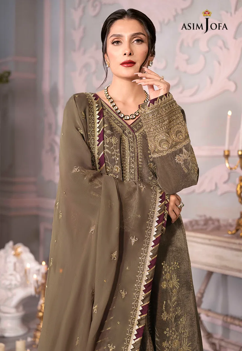 AJAM-03 | The Ayeza Edit by Asim Jofa Makhmal Royal Velvet Winter Collection 2022 | Unstitched Embroidered Velvet Suits