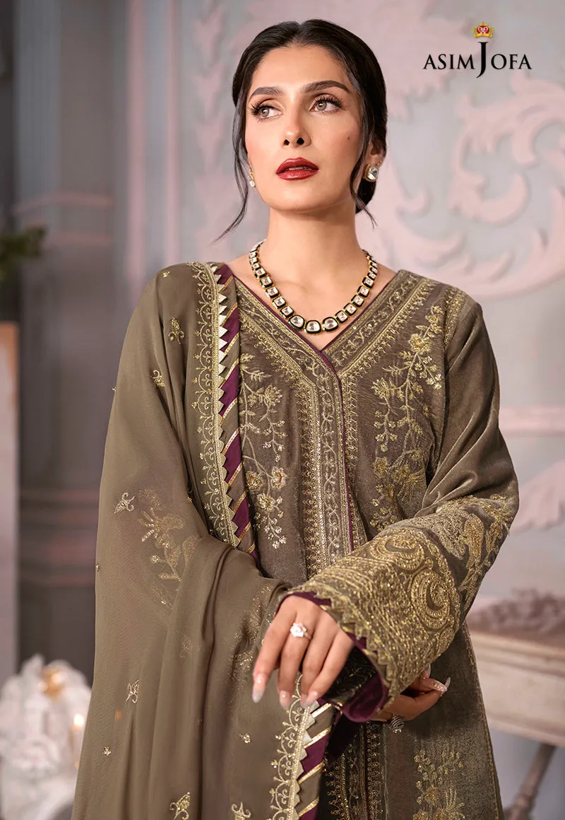 AJAM-03 | The Ayeza Edit by Asim Jofa Makhmal Royal Velvet Winter Collection 2022 | Unstitched Embroidered Velvet Suits