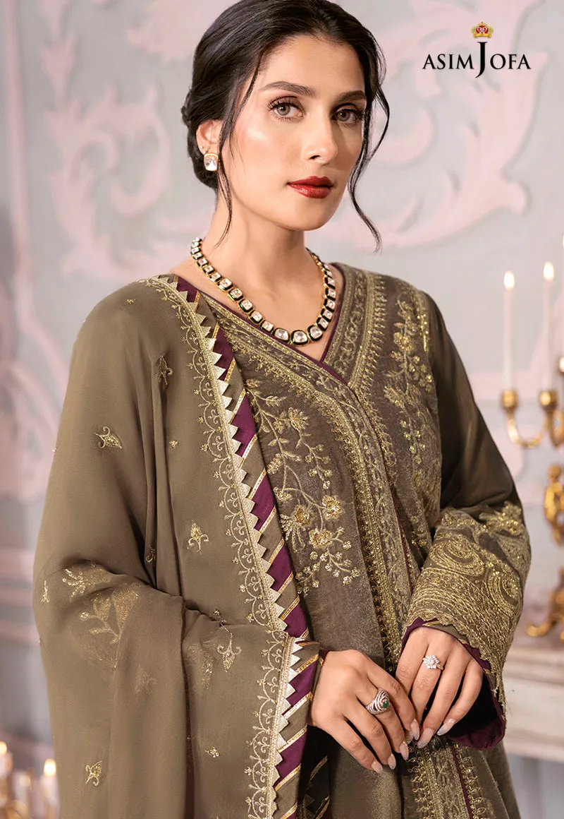 AJAM-03 | The Ayeza Edit by Asim Jofa Makhmal Royal Velvet Winter Collection 2022 | Unstitched Embroidered Velvet Suits