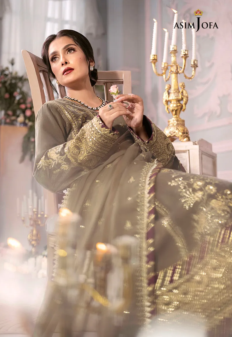 AJAM-03 | The Ayeza Edit by Asim Jofa Makhmal Royal Velvet Winter Collection 2022 | Unstitched Embroidered Velvet Suits