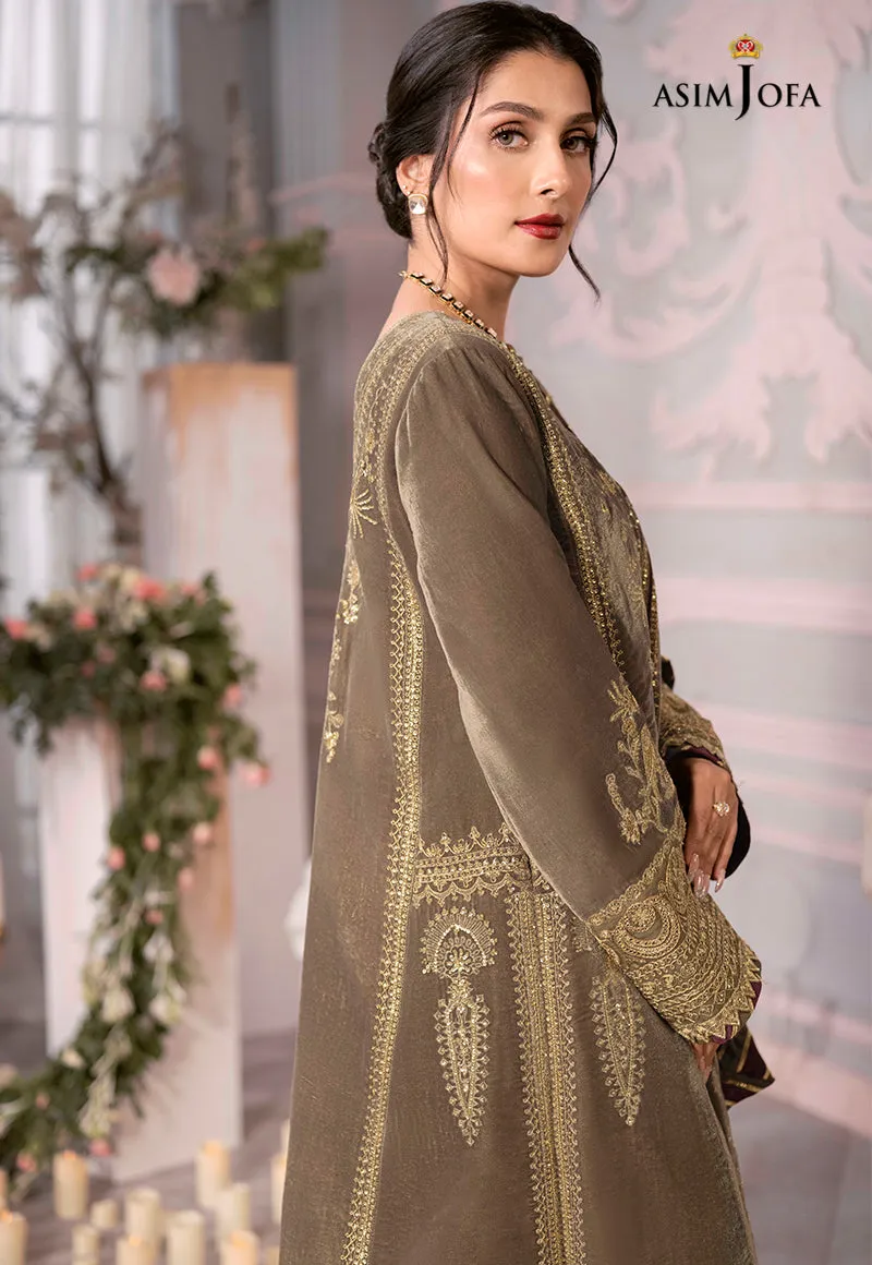 AJAM-03 | The Ayeza Edit by Asim Jofa Makhmal Royal Velvet Winter Collection 2022 | Unstitched Embroidered Velvet Suits