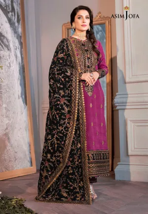 AJAM-04 | The Ayeza Edit by Asim Jofa Makhmal Royal Velvet Winter Collection 2022 | Unstitched Embroidered Velvet Suits