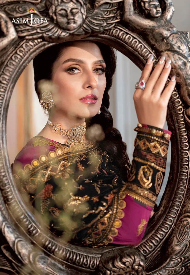 AJAM-04 | The Ayeza Edit by Asim Jofa Makhmal Royal Velvet Winter Collection 2022 | Unstitched Embroidered Velvet Suits