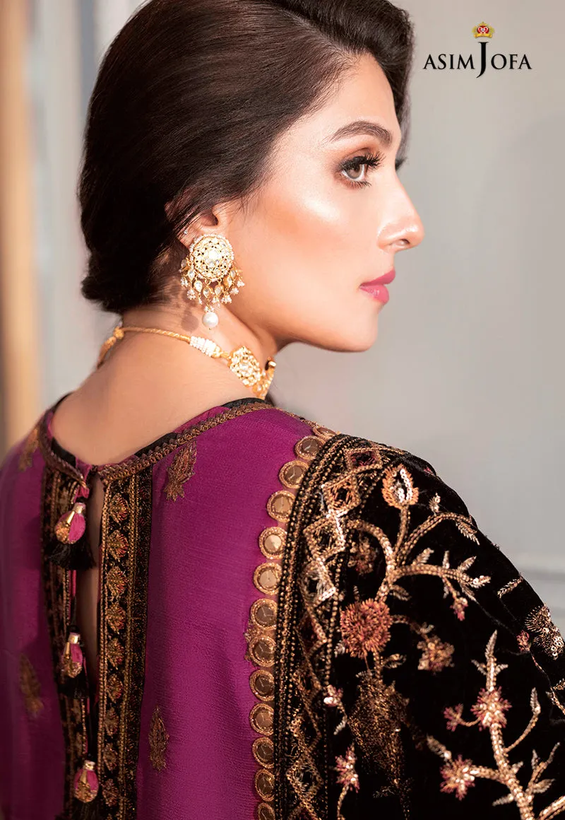 AJAM-04 | The Ayeza Edit by Asim Jofa Makhmal Royal Velvet Winter Collection 2022 | Unstitched Embroidered Velvet Suits