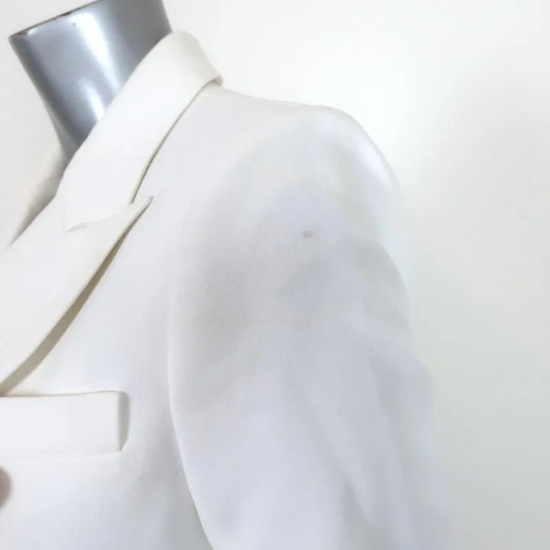 A.L.C. Pantsuit White Stretch Twill Size 4 Double Breasted Jacket & Pants NEW