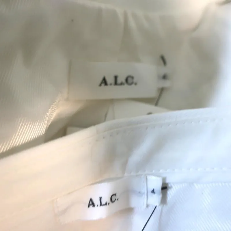 A.L.C. Pantsuit White Stretch Twill Size 4 Double Breasted Jacket & Pants NEW