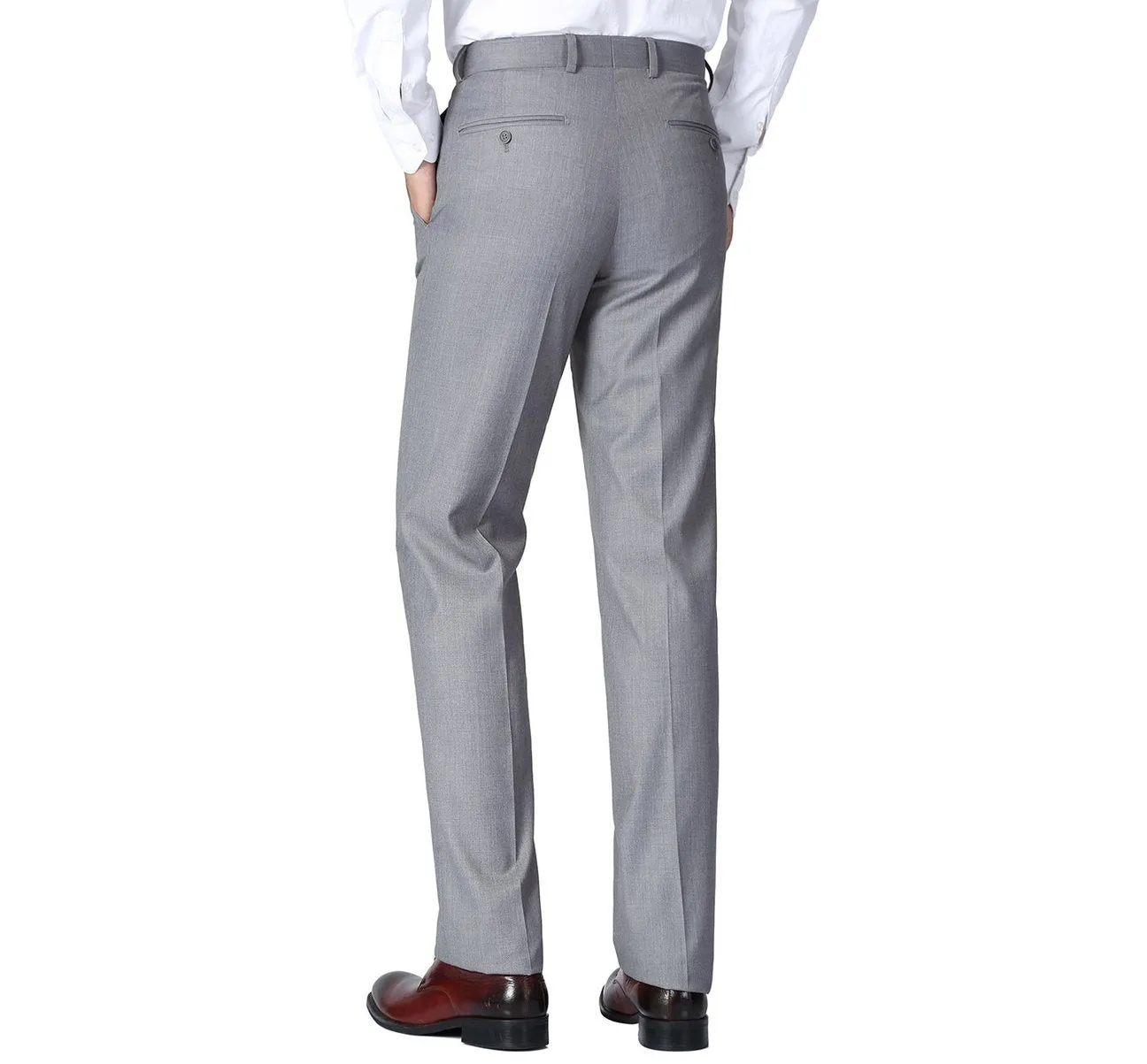 Alessandro Vitello by Renoir Grey Classic Fit Flat Front Suit Separate Pants 202-2