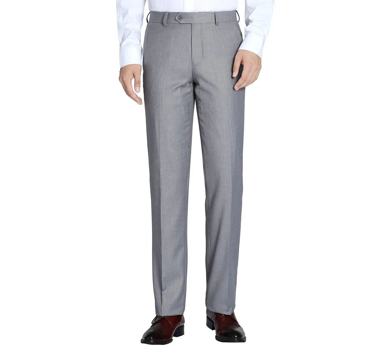 Alessandro Vitello by Renoir Grey Classic Fit Flat Front Suit Separate Pants 202-2