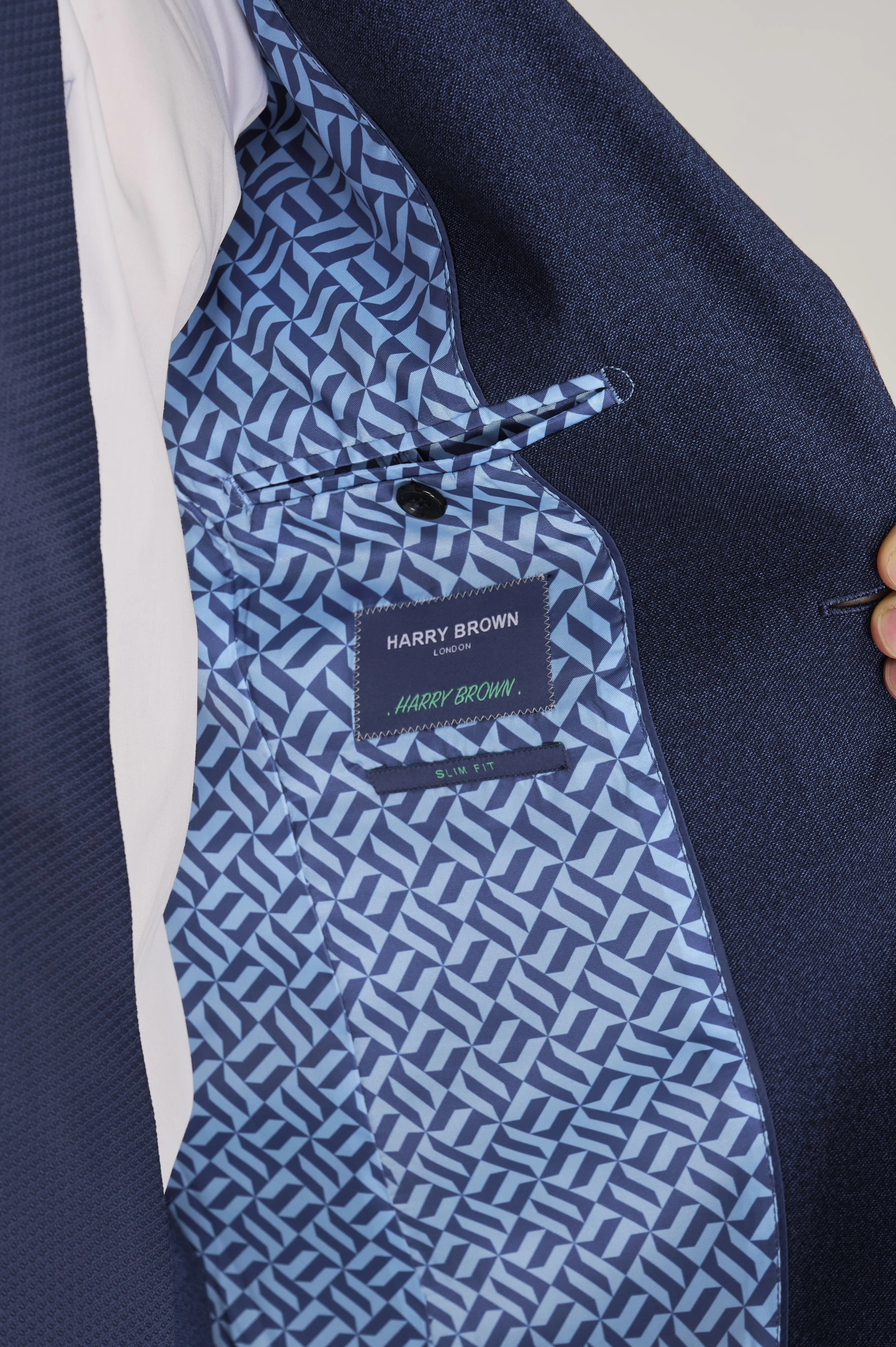 Archie Melange Slim Fit Suit Jacket in Blue