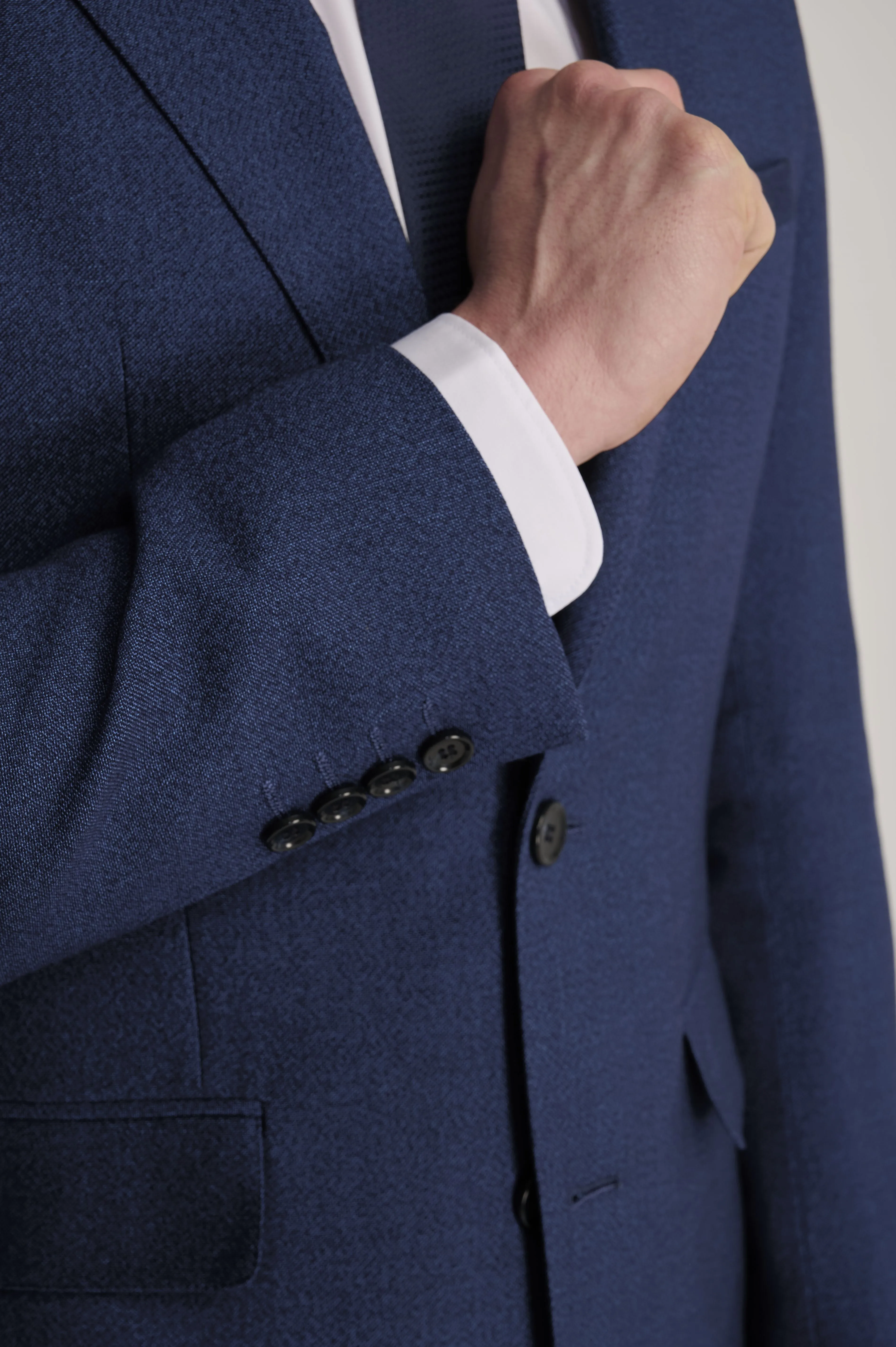 Archie Melange Slim Fit Suit Jacket in Blue