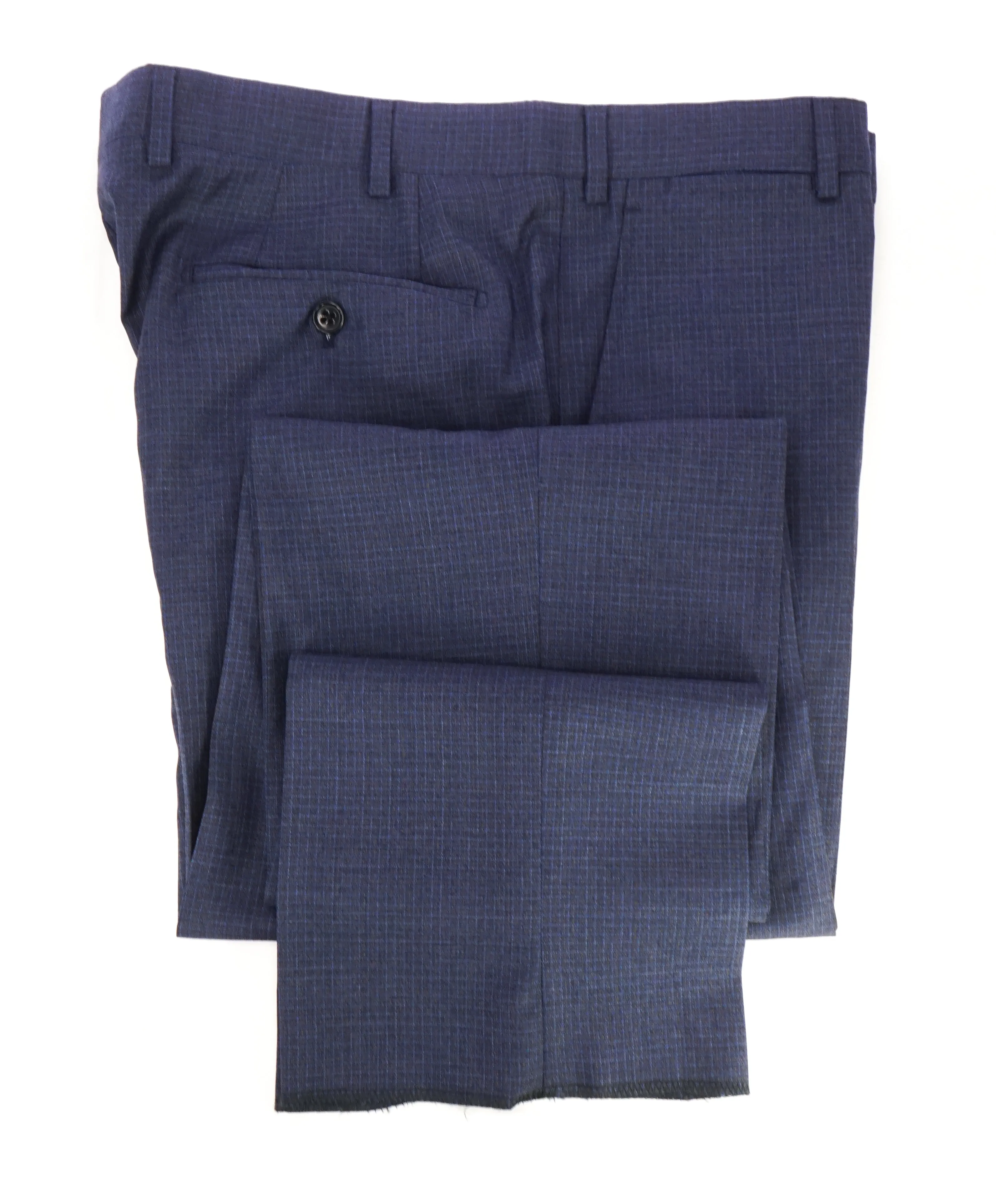 ARMANI COLLEZIONI - Bold Micro Check Multi Color Flat Front Dress Pants - 33W