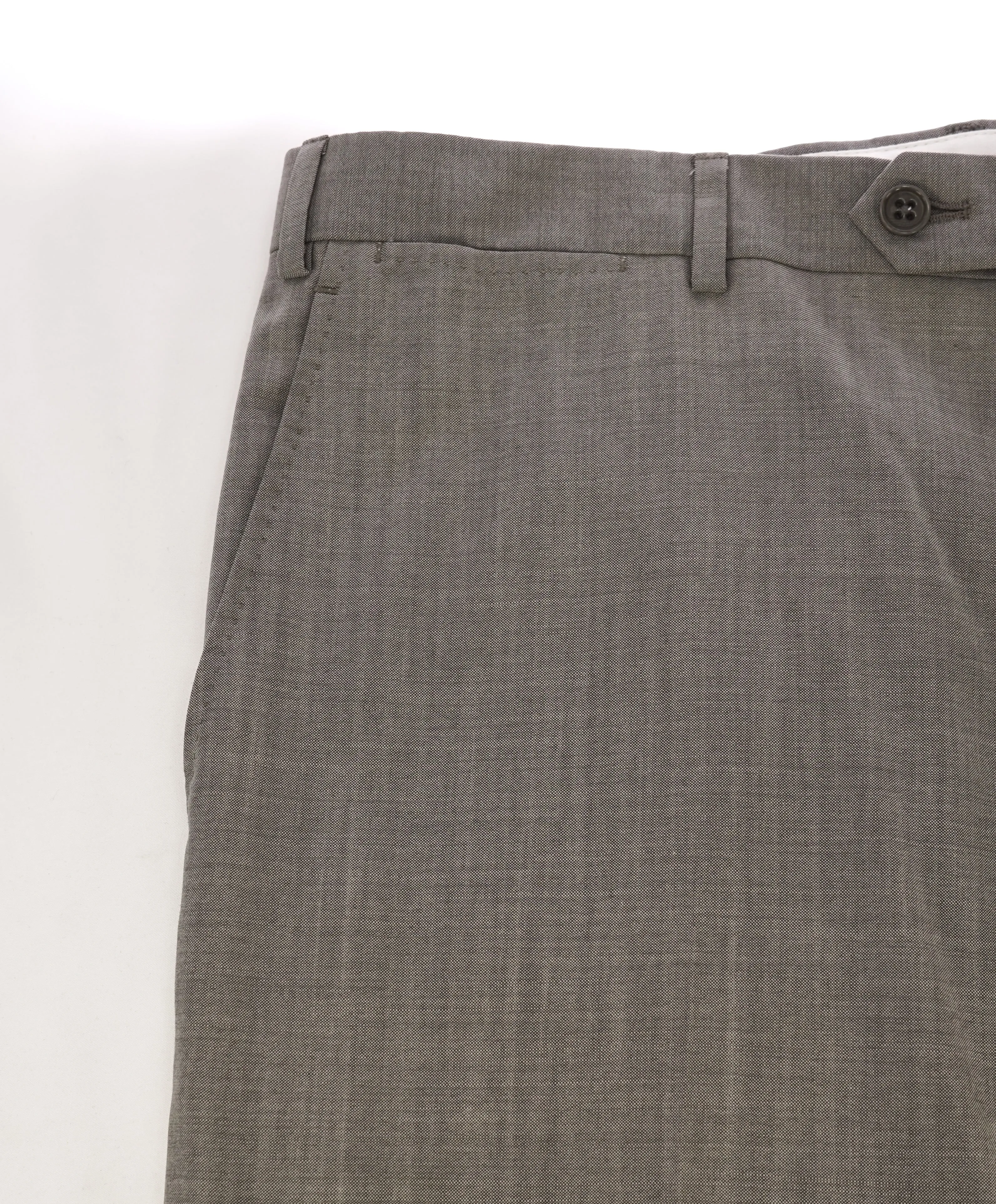 ARMANI COLLEZIONI - Medium Gray Pindot Textured Flat Front Dress Pants - 39W