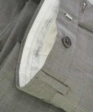 ARMANI COLLEZIONI - Medium Gray Pindot Textured Flat Front Dress Pants - 39W