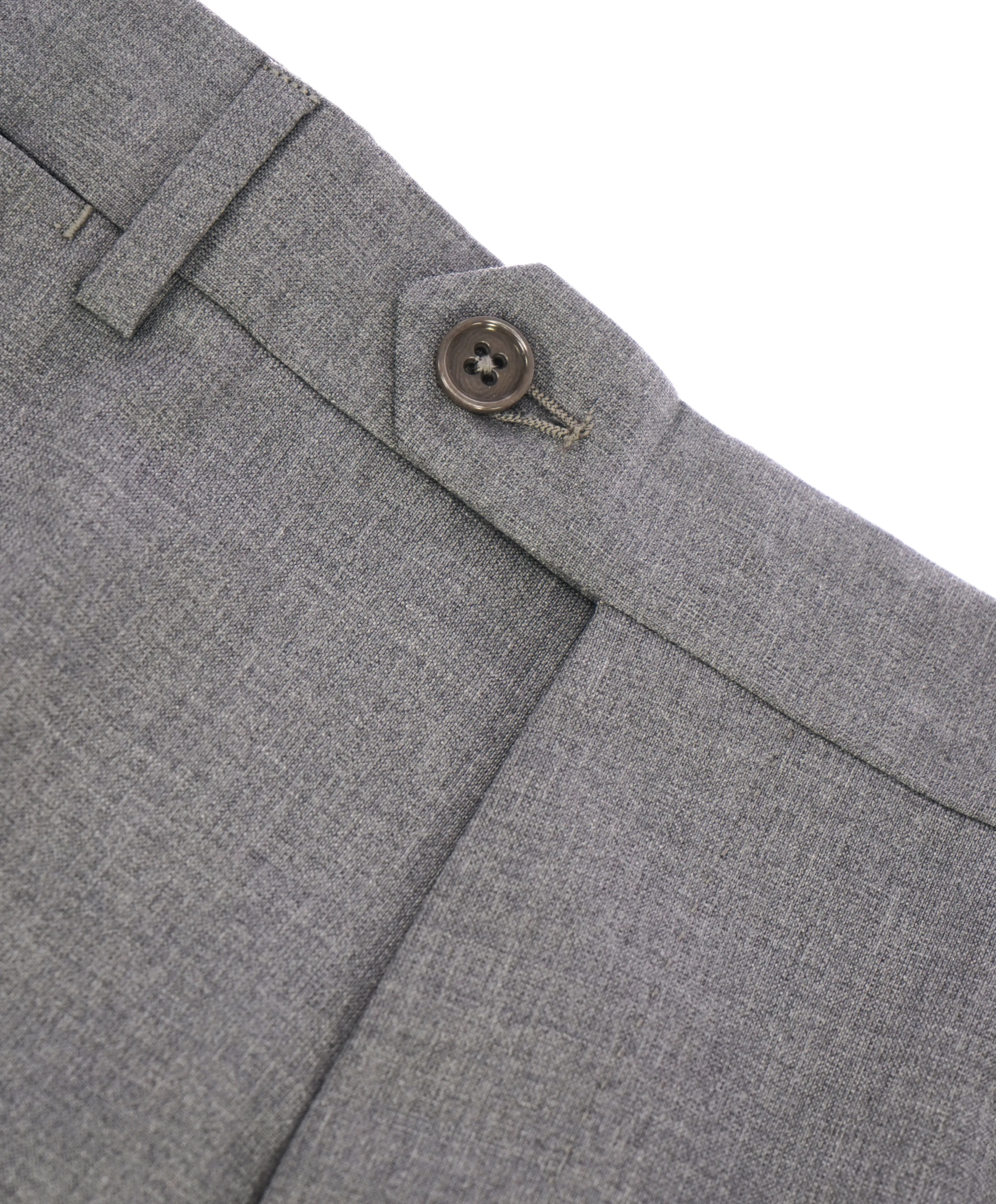 ARMANI COLLEZIONI - Medium Gray Solid Flat Front Dress Pants - 34W