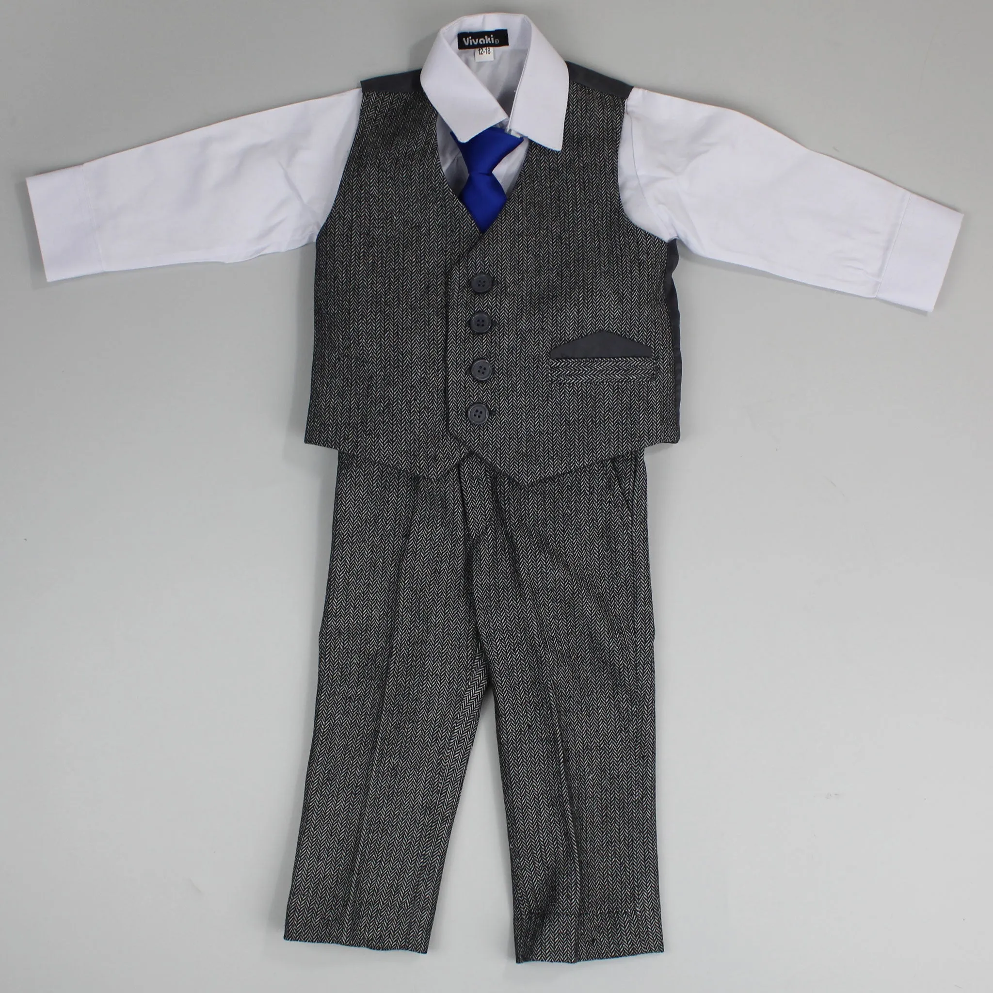 Baby Boy Suit - Trousers, Shirt, Waistcoat, Tie