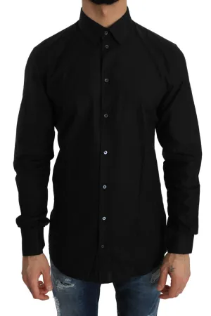 Black Cotton GOLD Slim Shirt