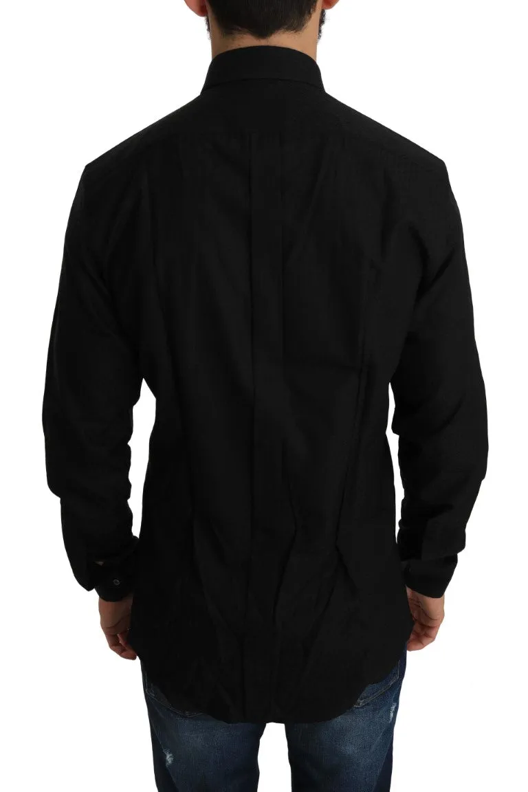 Black Cotton GOLD Slim Shirt