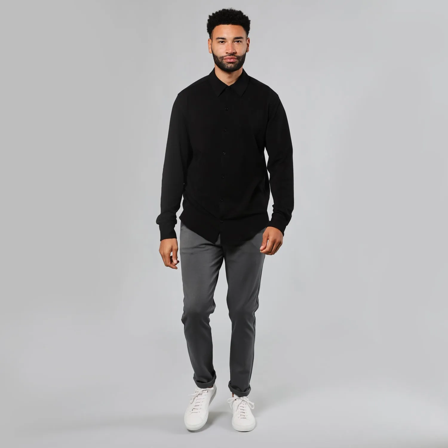 Black Long Sleeve Knit Shirt
